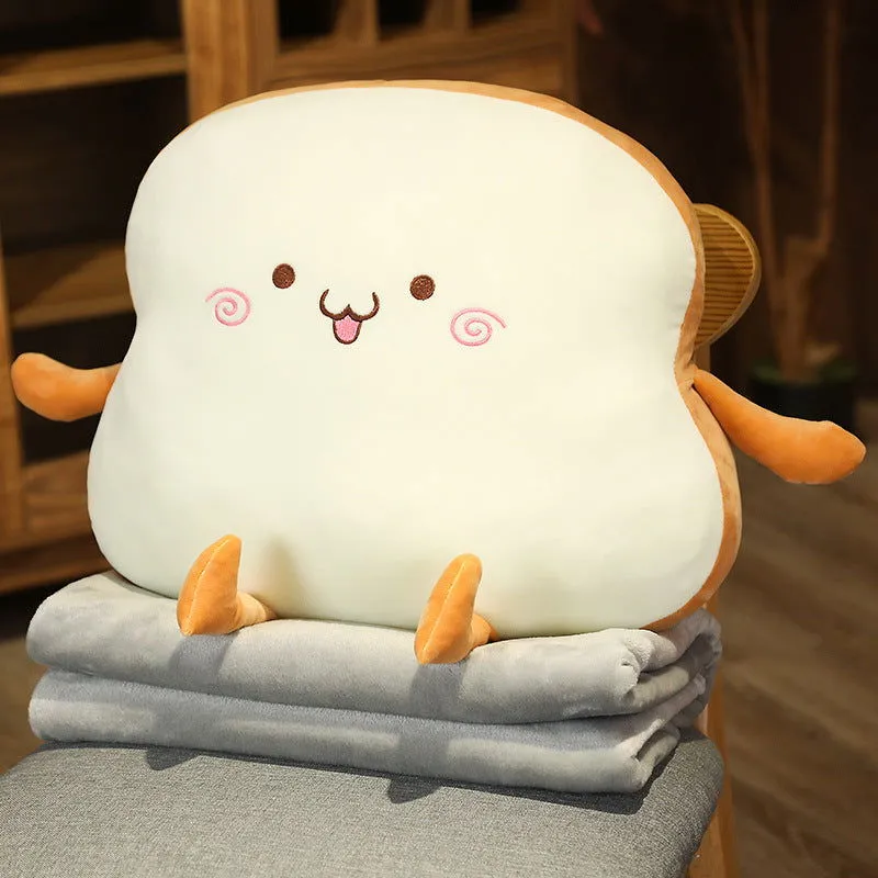Toasty Cozy Buddy: 2-in-1 Cute Toast Bread Pillow