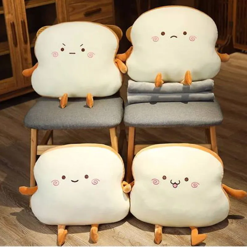 Toasty Cozy Buddy: 2-in-1 Cute Toast Bread Pillow