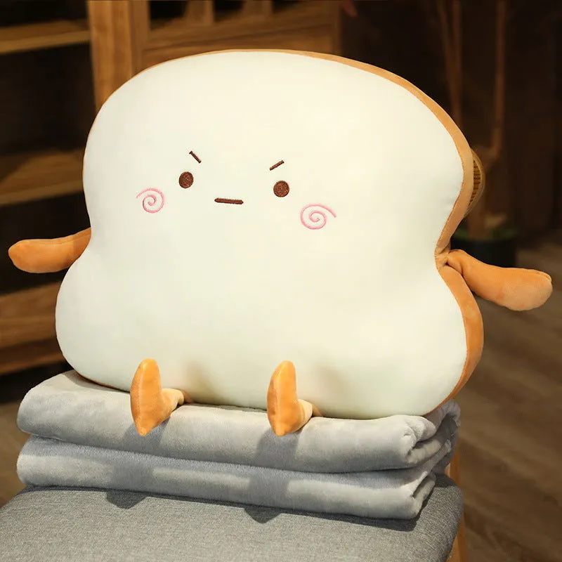 Toasty Cozy Buddy: 2-in-1 Cute Toast Bread Pillow