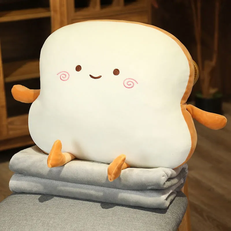 Toasty Cozy Buddy: 2-in-1 Cute Toast Bread Pillow
