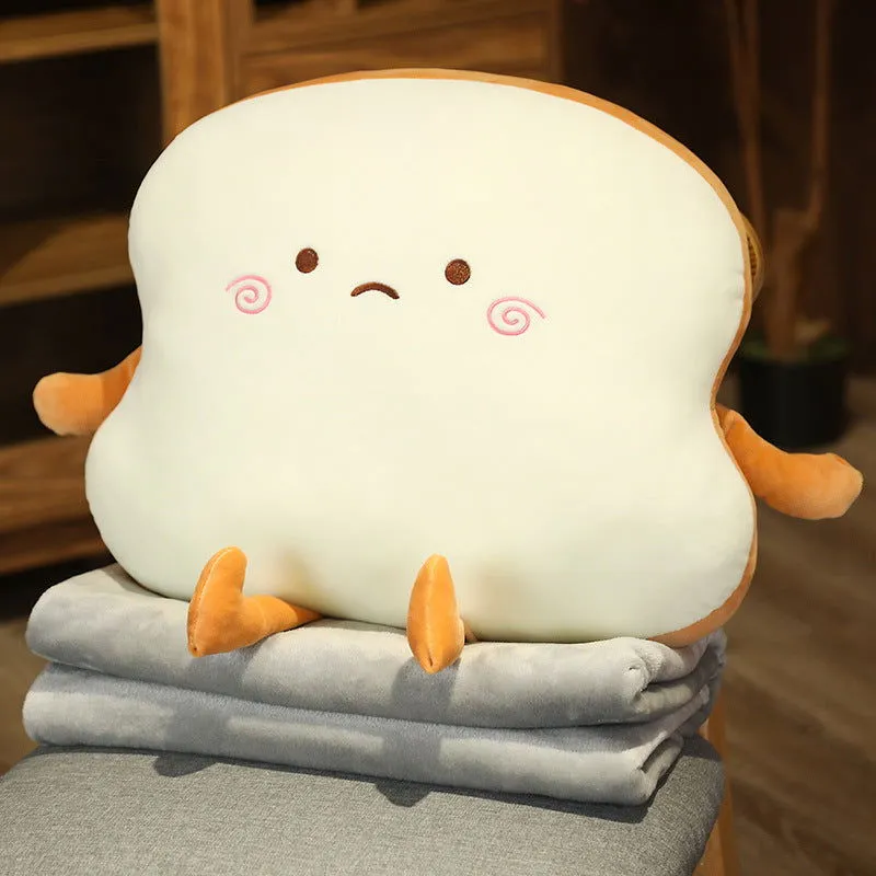 Toasty Cozy Buddy: 2-in-1 Cute Toast Bread Pillow