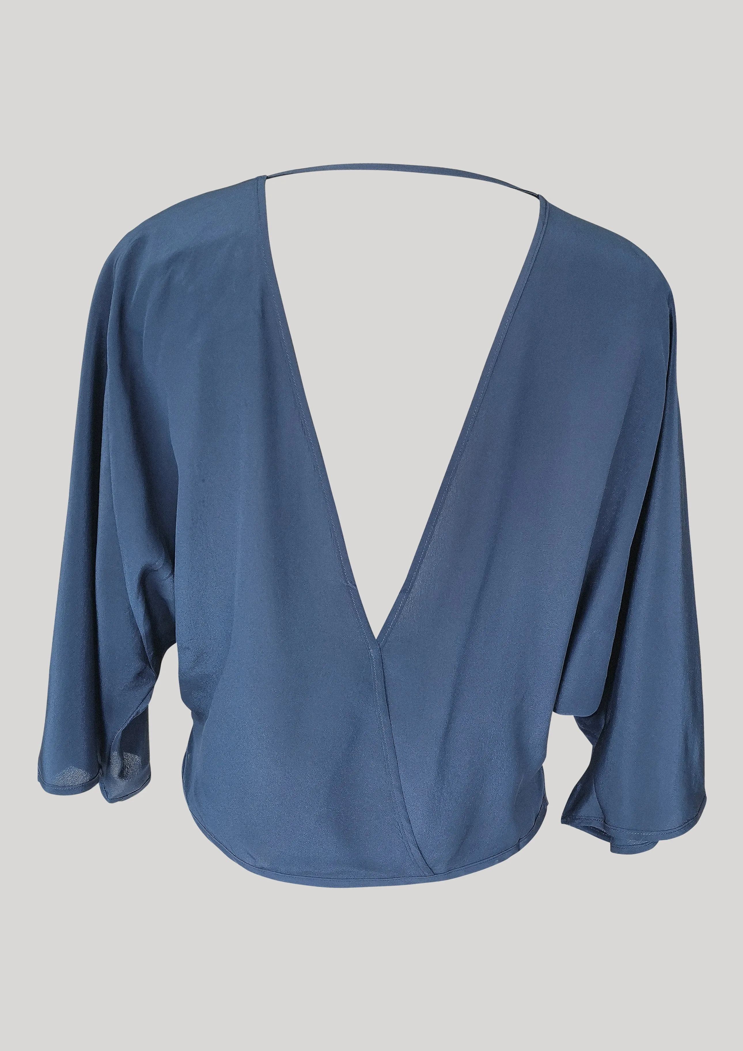TOP DRAPING - SILK dark blue