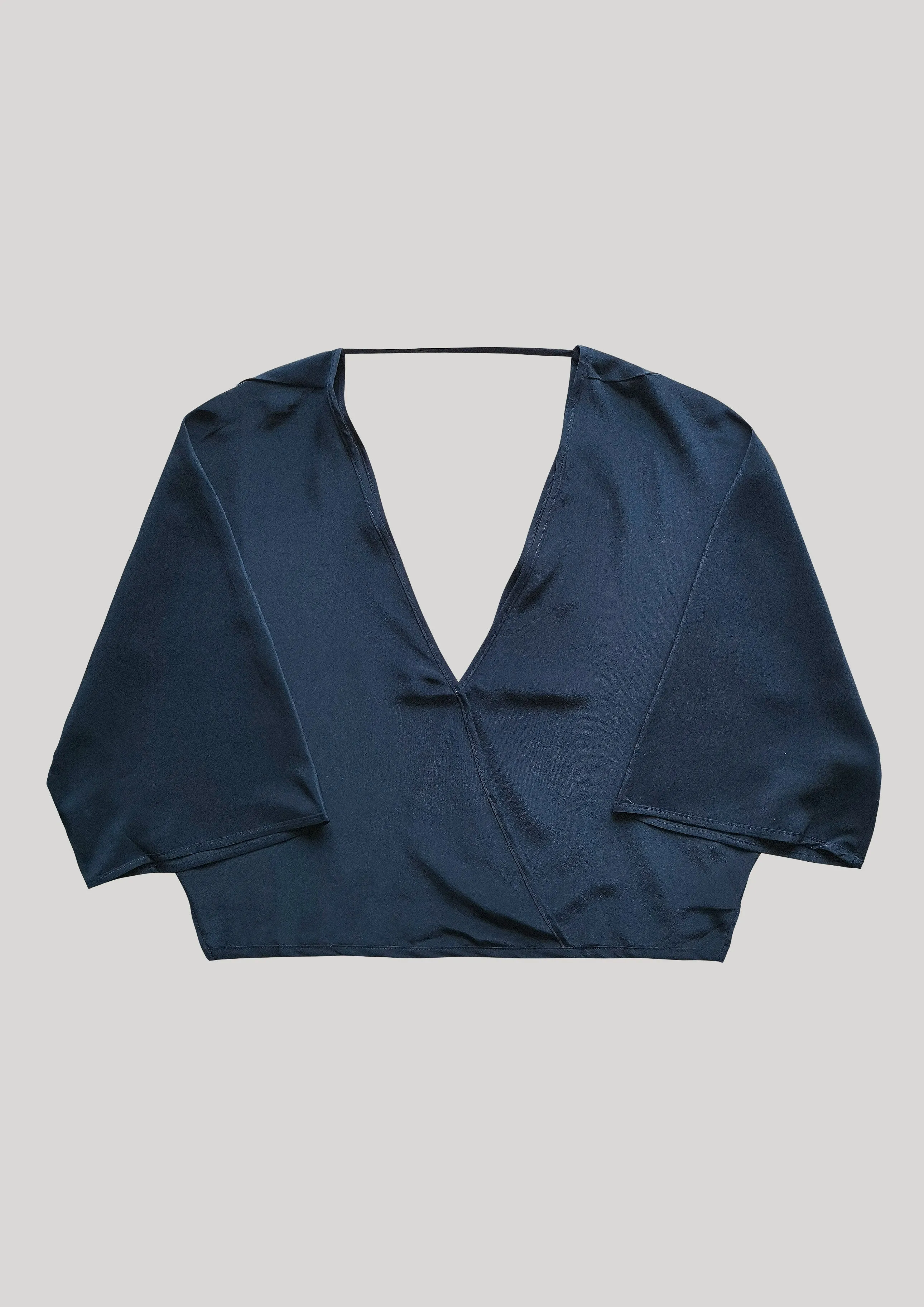 TOP DRAPING - SILK dark blue