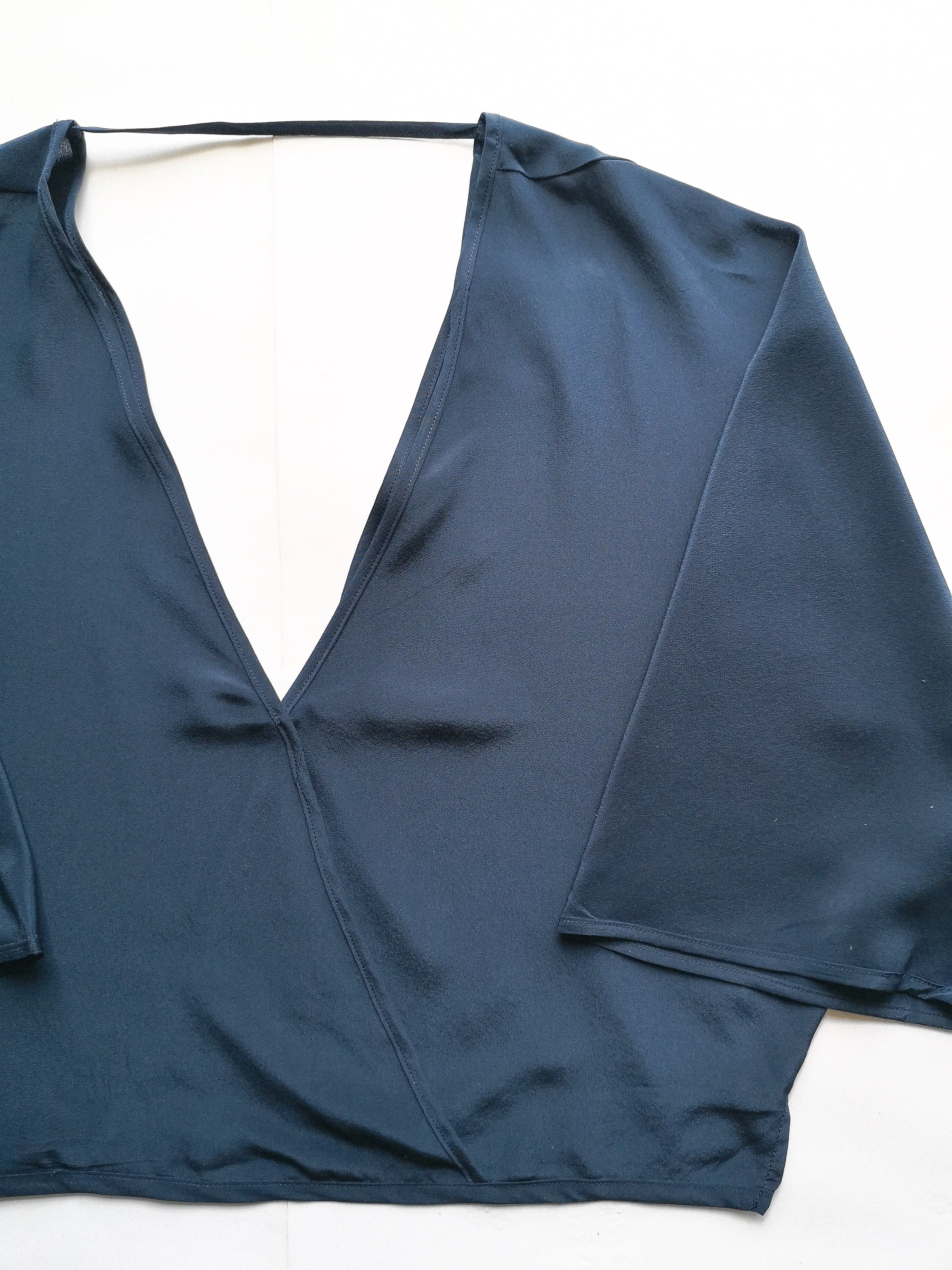 TOP DRAPING - SILK dark blue