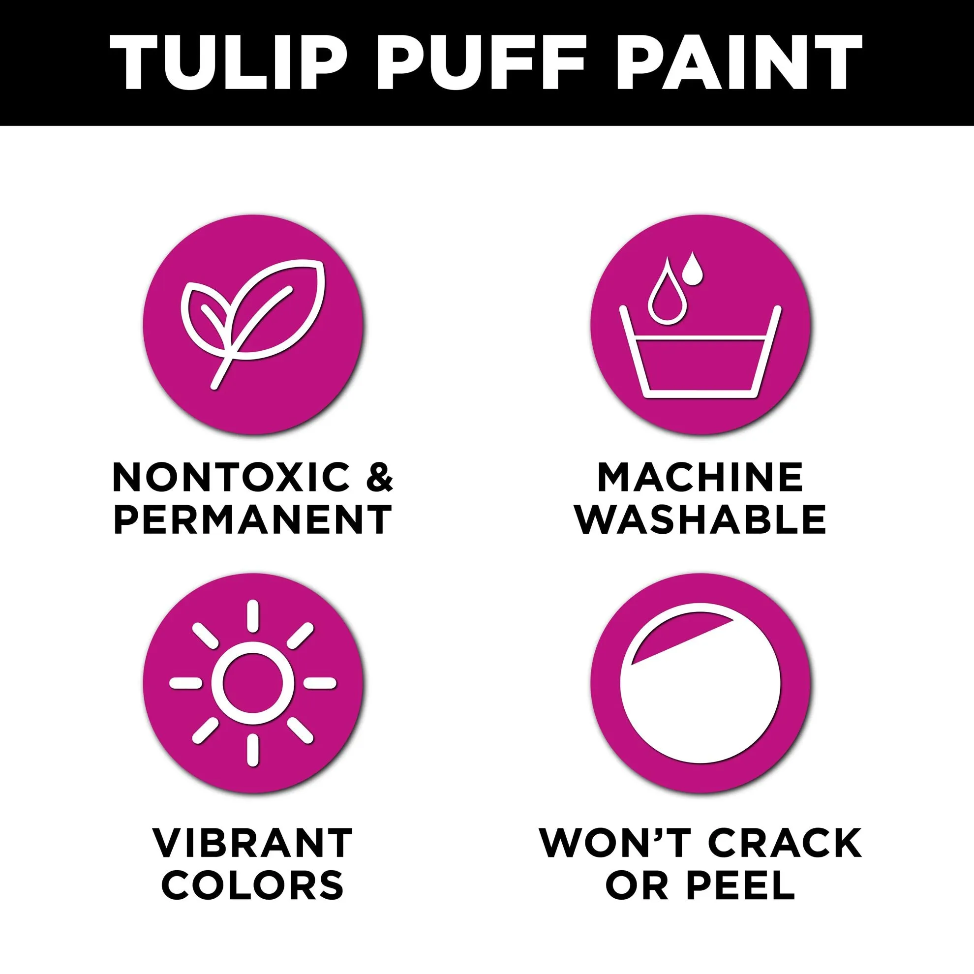 Tulip Puff Paint Slick Black 4 fl. oz. 3 Pack