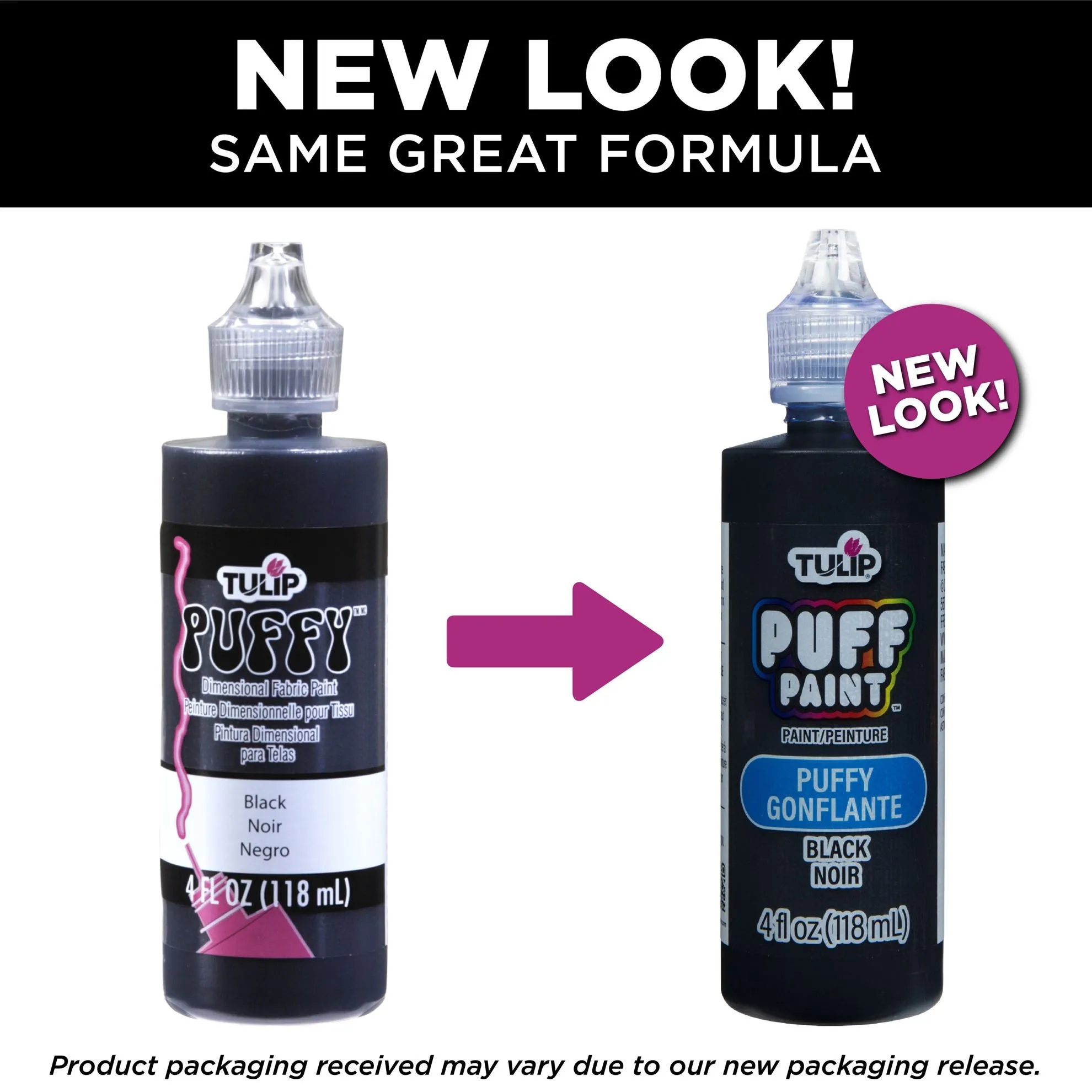 Tulip Puff Paint Slick Black 4 fl. oz. 3 Pack