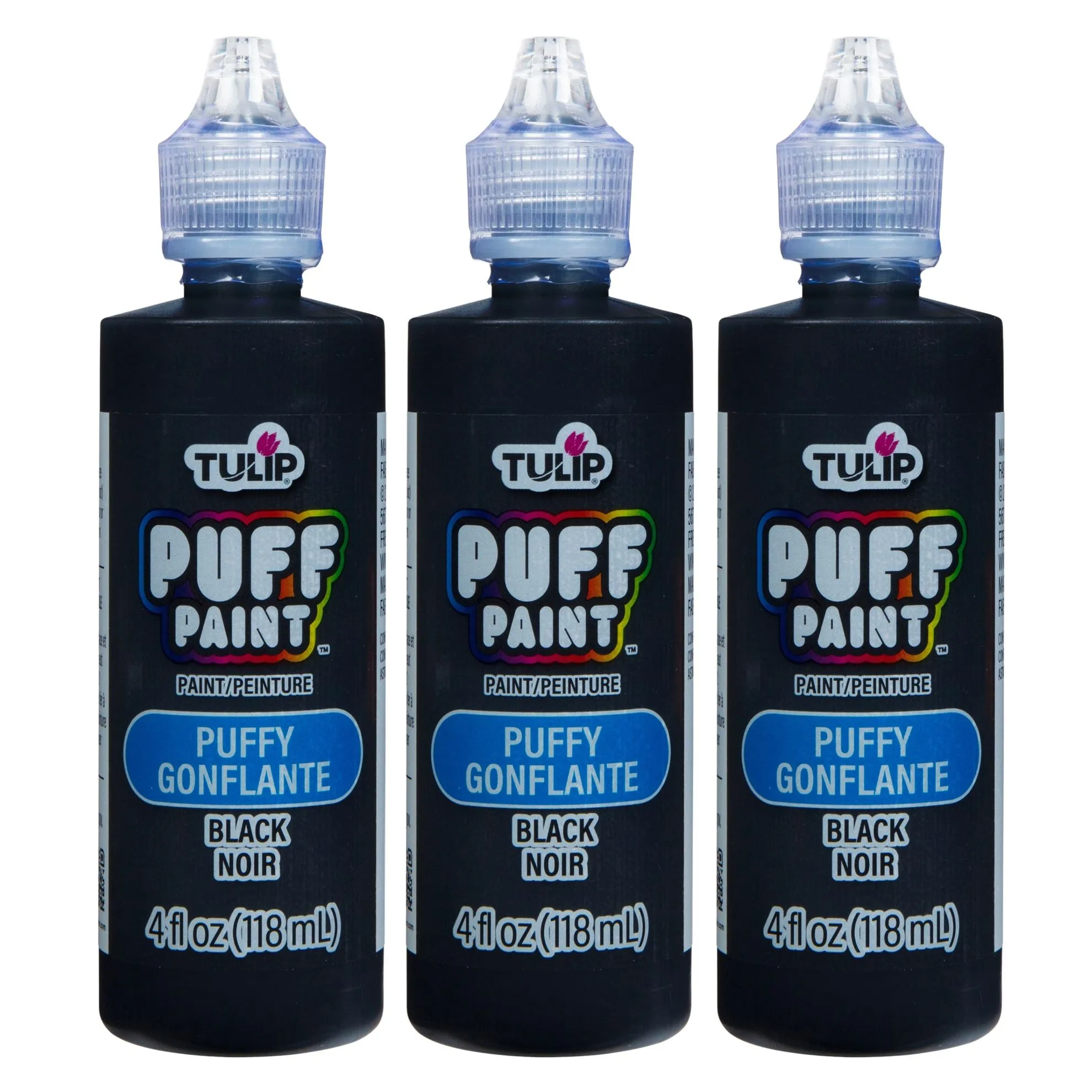 Tulip Puff Paint Slick Black 4 fl. oz. 3 Pack