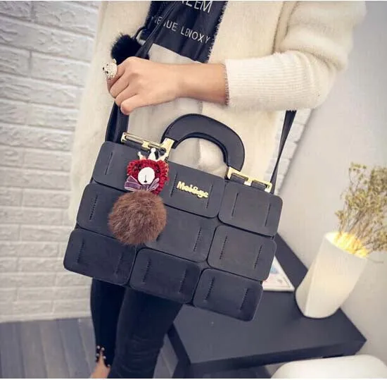 women bag suture Boston bag inclined shoulder bag women leather handbags
