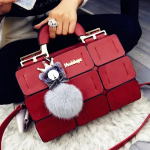 women bag suture Boston bag inclined shoulder bag women leather handbags