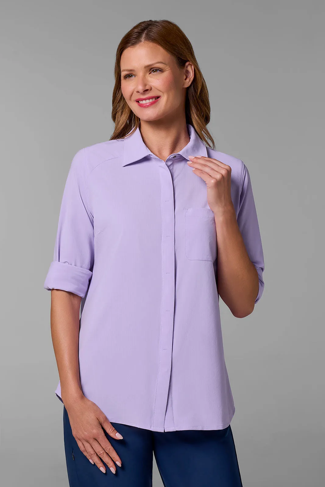 Women's Amara Smart Shirt | Lavendula Stripe