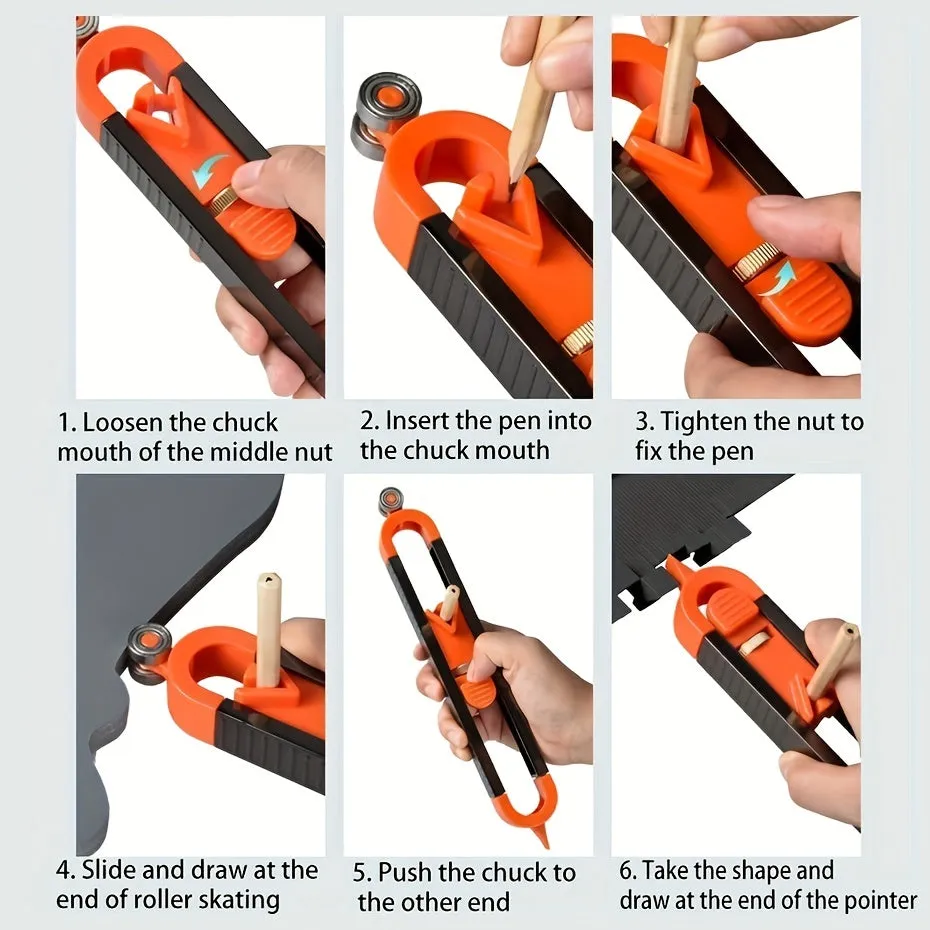 Woodworking Profile Contour Gauge Set with Adjustable Lock
