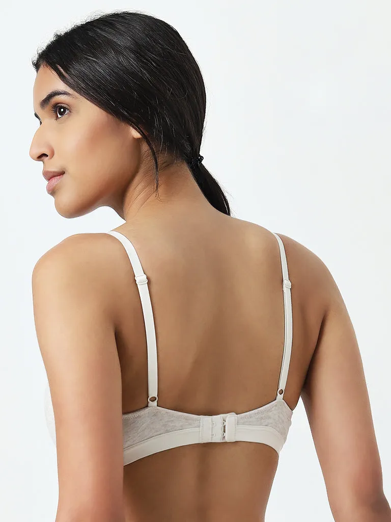 Wunderlove Off-White Padded Cotton Bra