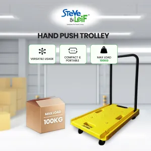 Yellow PP Push Trolley with 3" TPR Wheels