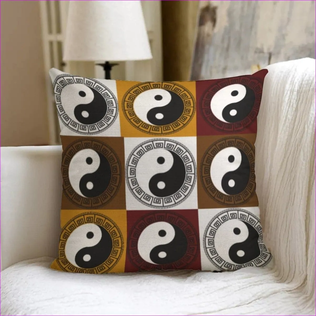Yin Yang Couch Pillow with Pillow Insert