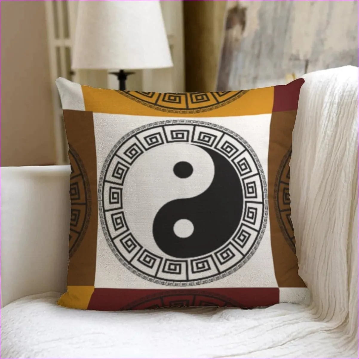 Yin Yang Couch Pillow with Pillow Insert