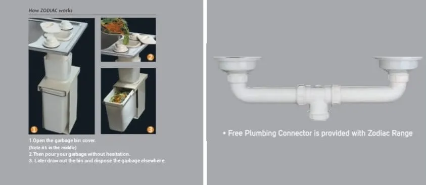 Zodiac Double Bowl Sink Streamlined Waste Management By Jayna